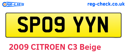 SP09YYN are the vehicle registration plates.
