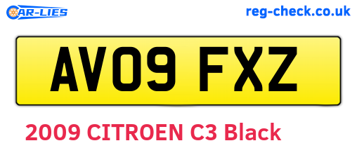 AV09FXZ are the vehicle registration plates.