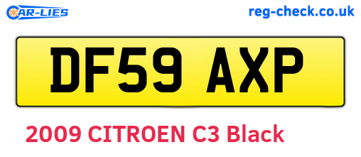 DF59AXP are the vehicle registration plates.