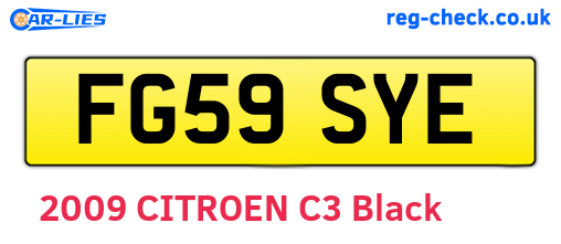 FG59SYE are the vehicle registration plates.