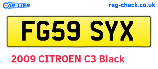 FG59SYX are the vehicle registration plates.