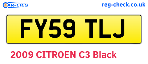 FY59TLJ are the vehicle registration plates.