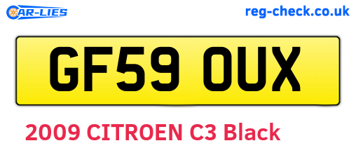 GF59OUX are the vehicle registration plates.