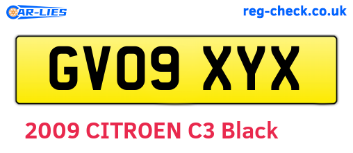 GV09XYX are the vehicle registration plates.