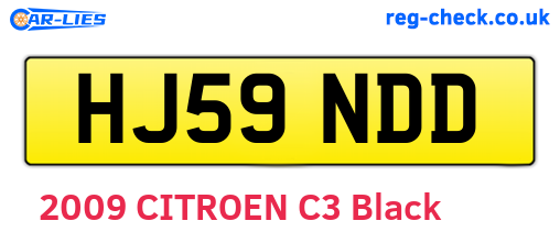 HJ59NDD are the vehicle registration plates.