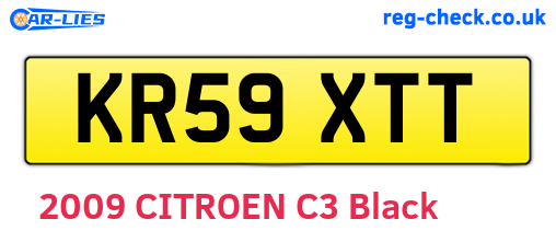 KR59XTT are the vehicle registration plates.