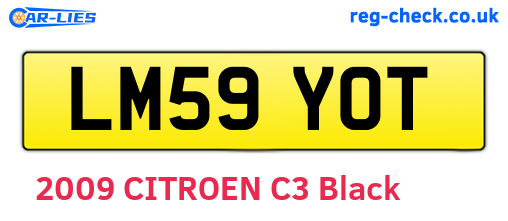 LM59YOT are the vehicle registration plates.