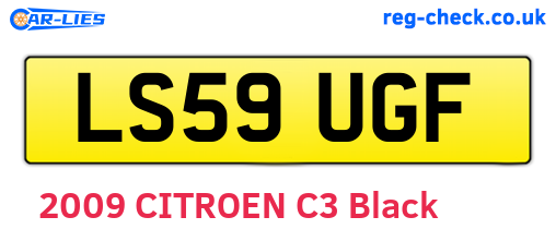 LS59UGF are the vehicle registration plates.