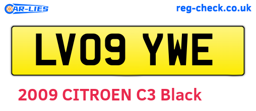 LV09YWE are the vehicle registration plates.