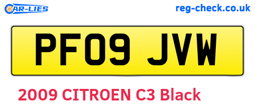 PF09JVW are the vehicle registration plates.