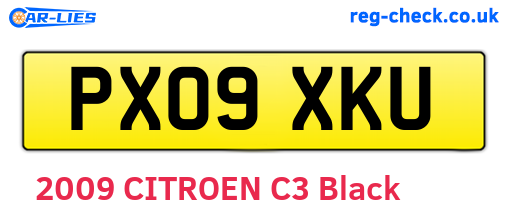 PX09XKU are the vehicle registration plates.