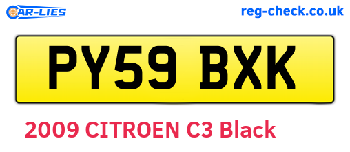 PY59BXK are the vehicle registration plates.