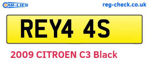 REY44S are the vehicle registration plates.