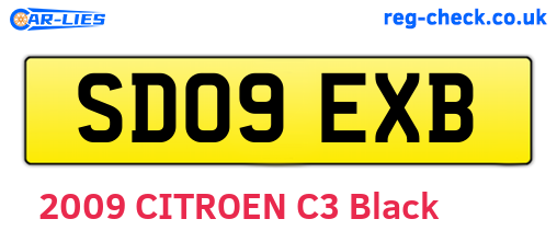SD09EXB are the vehicle registration plates.