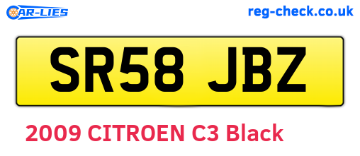 SR58JBZ are the vehicle registration plates.