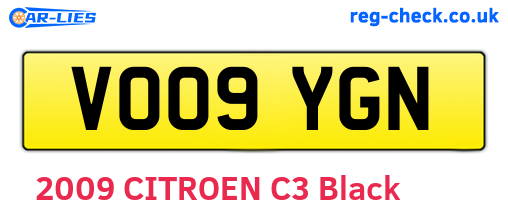 VO09YGN are the vehicle registration plates.