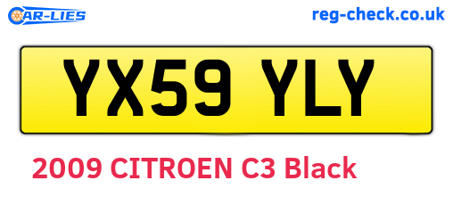YX59YLY are the vehicle registration plates.