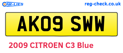 AK09SWW are the vehicle registration plates.