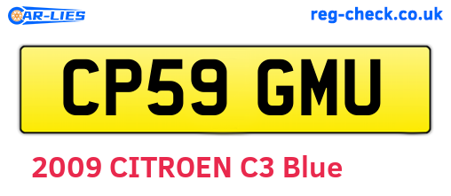 CP59GMU are the vehicle registration plates.