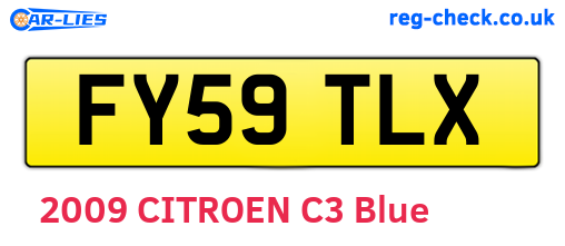 FY59TLX are the vehicle registration plates.