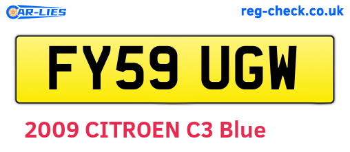 FY59UGW are the vehicle registration plates.