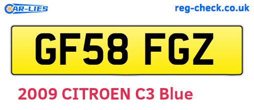 GF58FGZ are the vehicle registration plates.