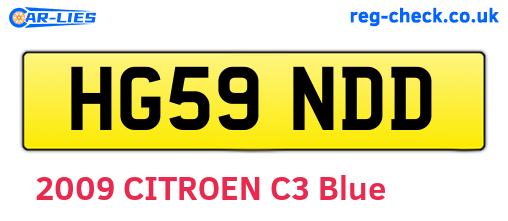 HG59NDD are the vehicle registration plates.