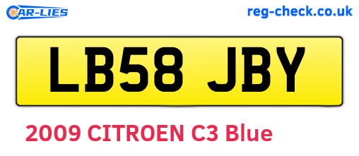 LB58JBY are the vehicle registration plates.