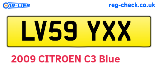 LV59YXX are the vehicle registration plates.