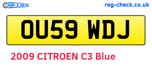 OU59WDJ are the vehicle registration plates.
