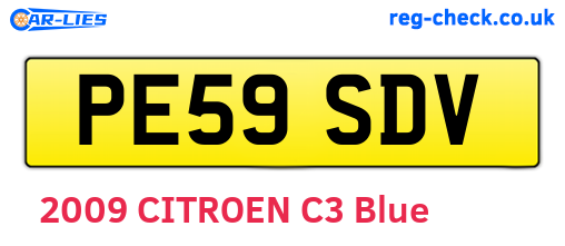 PE59SDV are the vehicle registration plates.