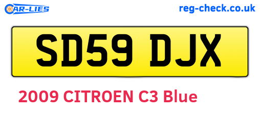SD59DJX are the vehicle registration plates.
