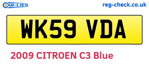 WK59VDA are the vehicle registration plates.