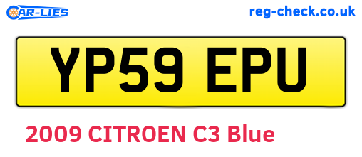 YP59EPU are the vehicle registration plates.