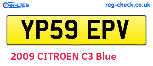 YP59EPV are the vehicle registration plates.