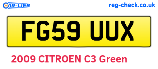 FG59UUX are the vehicle registration plates.