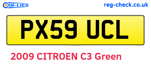 PX59UCL are the vehicle registration plates.