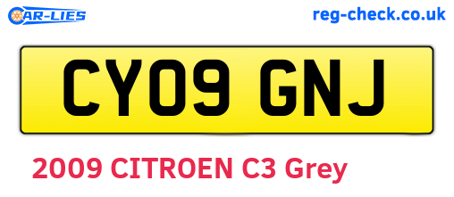 CY09GNJ are the vehicle registration plates.