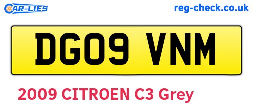 DG09VNM are the vehicle registration plates.
