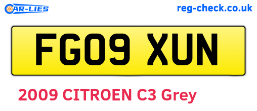 FG09XUN are the vehicle registration plates.