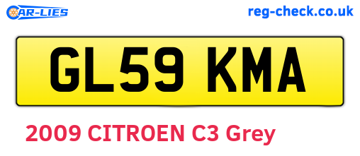 GL59KMA are the vehicle registration plates.