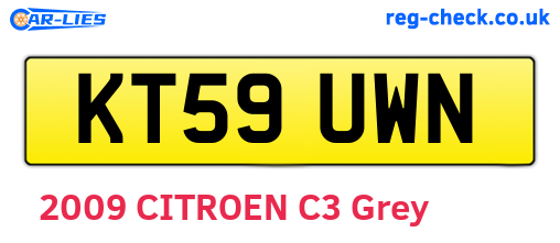 KT59UWN are the vehicle registration plates.