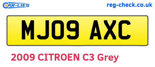 MJ09AXC are the vehicle registration plates.