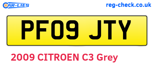 PF09JTY are the vehicle registration plates.