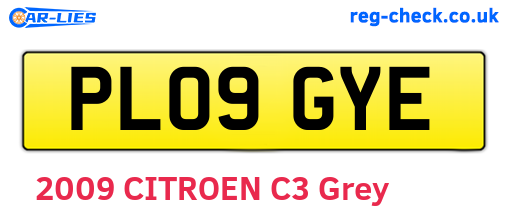 PL09GYE are the vehicle registration plates.