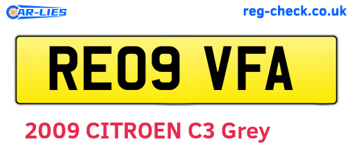 RE09VFA are the vehicle registration plates.