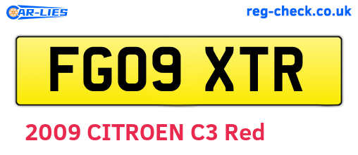 FG09XTR are the vehicle registration plates.
