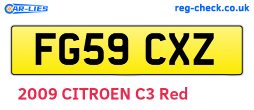 FG59CXZ are the vehicle registration plates.