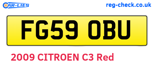 FG59OBU are the vehicle registration plates.
