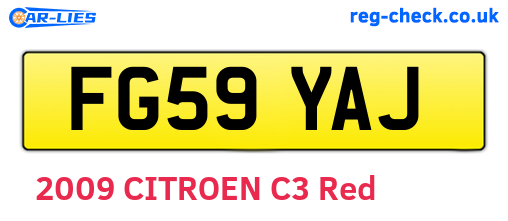 FG59YAJ are the vehicle registration plates.